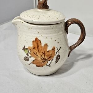 Metlox Ceramic Stoneware  Poppytrail Woodland Creamer MCM with Lid